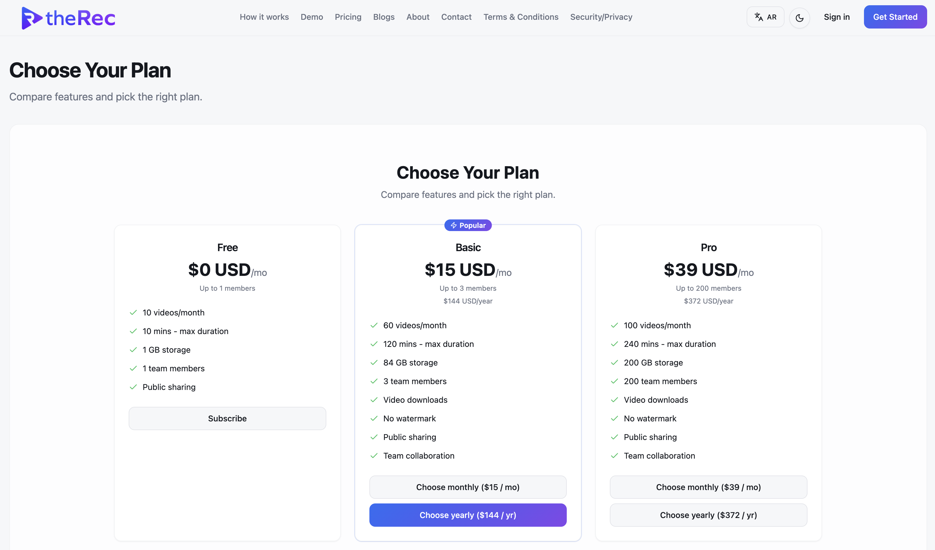 Choose Your Plan